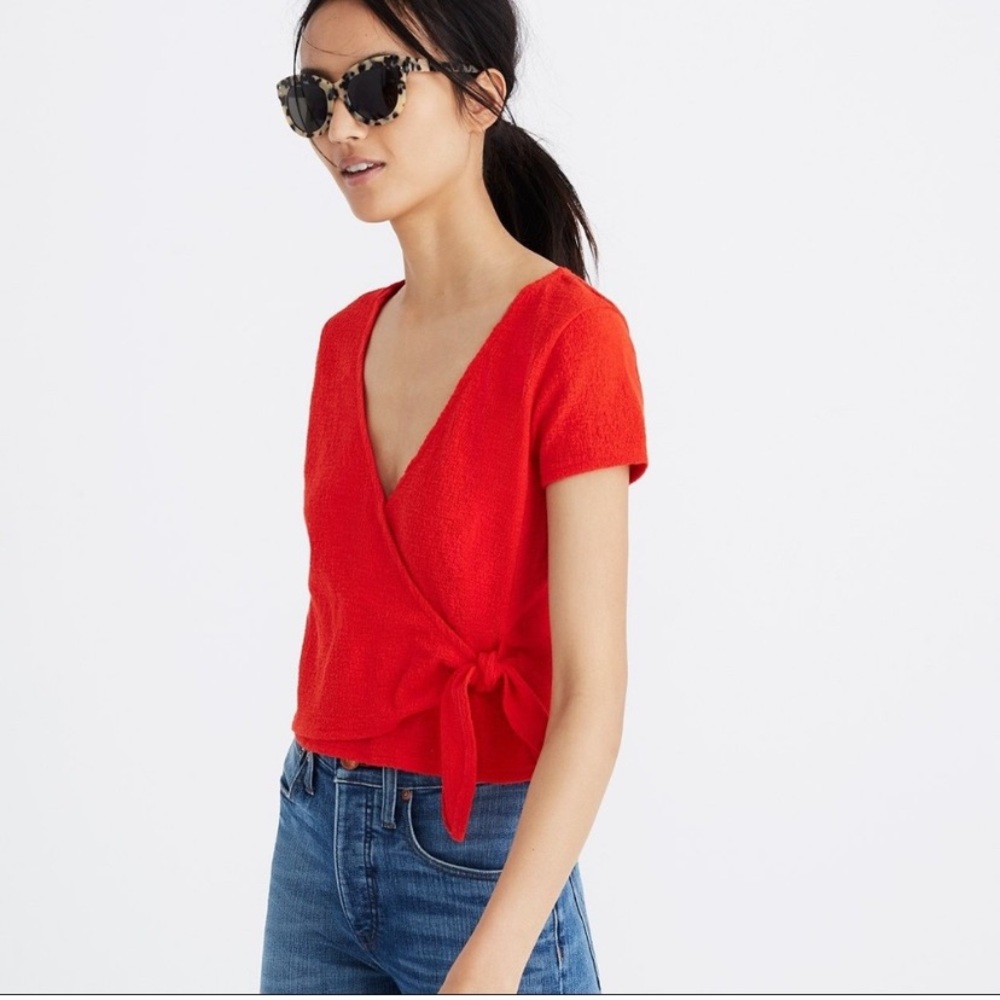 Madewell Texture & Thread Wrap Top